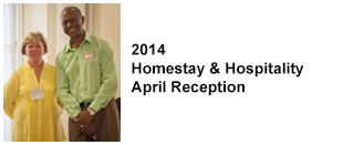 2014 Homestay and Hospitality April Reception. Student and homestay host
