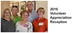 2015 Volunteer Appreciation Reception. Four women and one man.