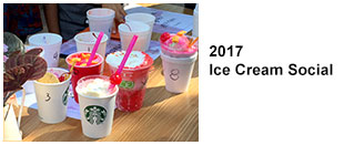 2017 Ice Cream Social. Ice cream sodas on a table.